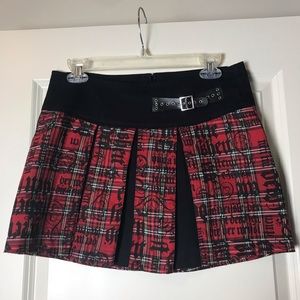 Blest Red Plaid Skirt